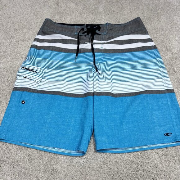 O’Neill Board Shorts Men’s Blue Gray White Drawstring Pockets Size 32 - Picture 7 of 12
